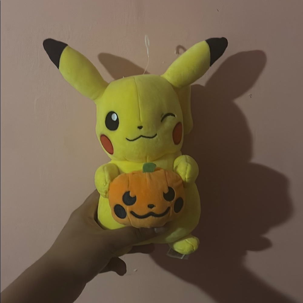 Yellow and Orange Stuffed Pikachu Plush Toy